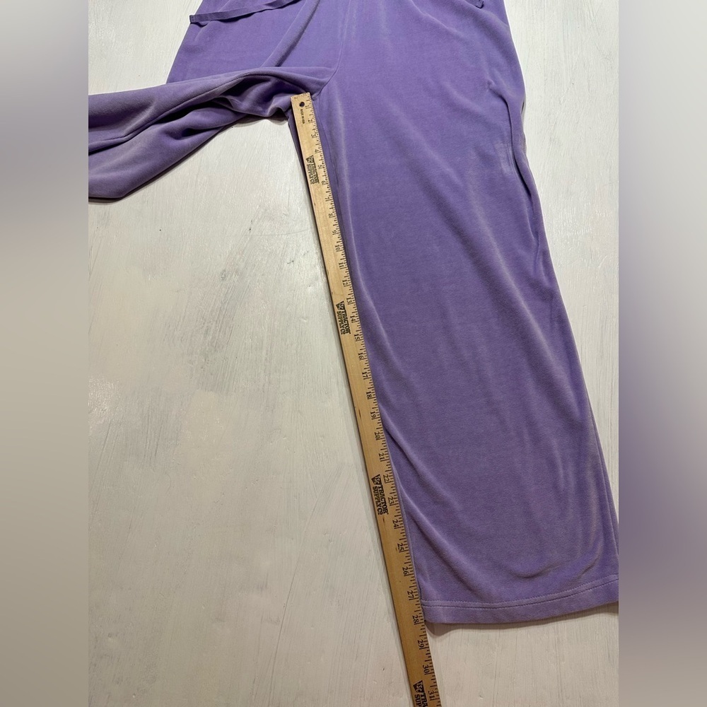 Vintage Oscar de la Renta Lavender Lounge Pajama Set L 2pc Top Pants Y2K Soft - Picture 5 of 11